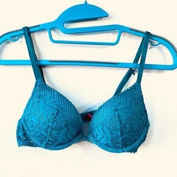 La Senza Lightly Lined Vibrant Blue/Teal Plunge "Obsession" Bra- 32B - Picture 11 of 16